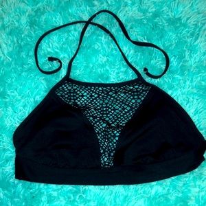 Mossimo Black High neck- tie bikini top